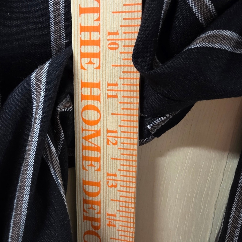 J. Jill Linen Stretch Striped Paperbag Wide Leg Crop Pants Black Petite Small - Picture 10 of 16